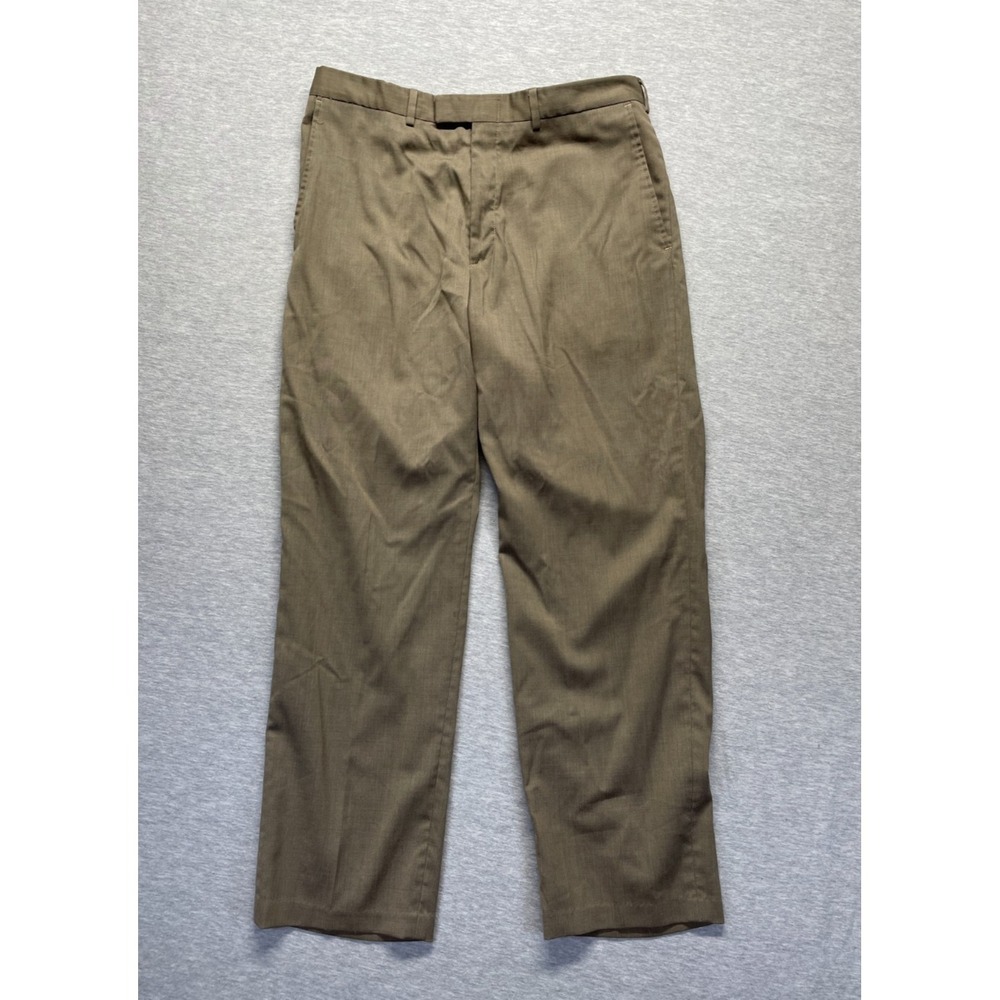 Reaction Kenneth Cole Dress Pants Mens 34x30 Brown Straight Leg Formal Business
